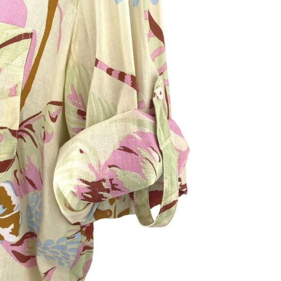 ✨POUPETTE ST BARTH SHORT SZ MEDIUM JUMPSUIT FELICIA BUTTONED YELLOW JUNGLE✨ - Picture 4 of 9